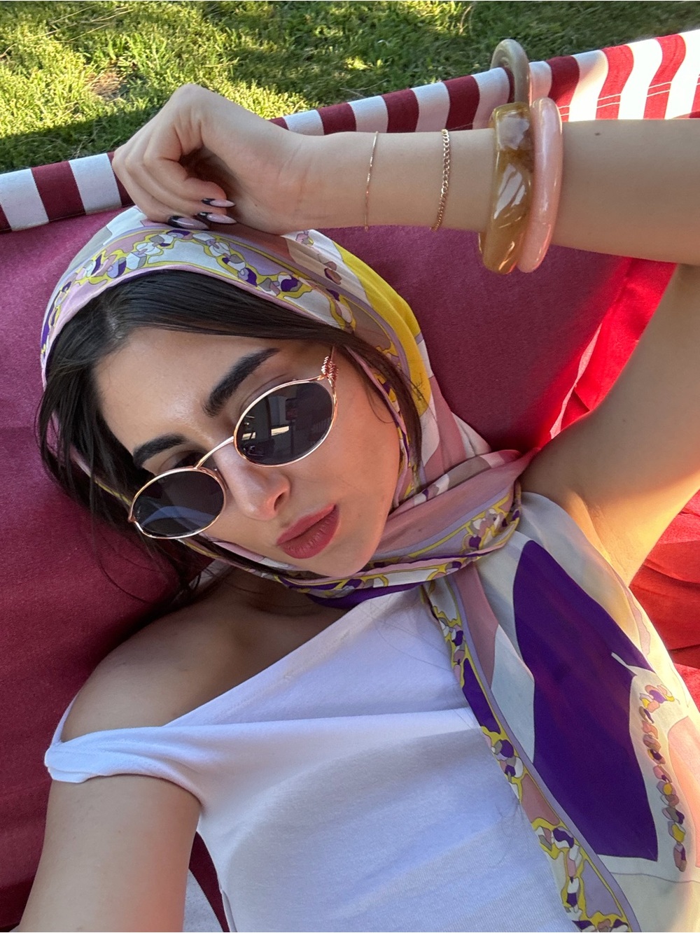 Pucci Big Pastel Patterned Head Scarf
